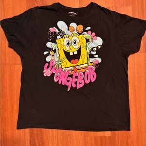 Nickelodeon SpongeBob Graphic Tee - Black with Yellow & Pink